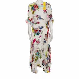 Preen by Thornton Bregazzi Asymmetrical Devore Floral Dress